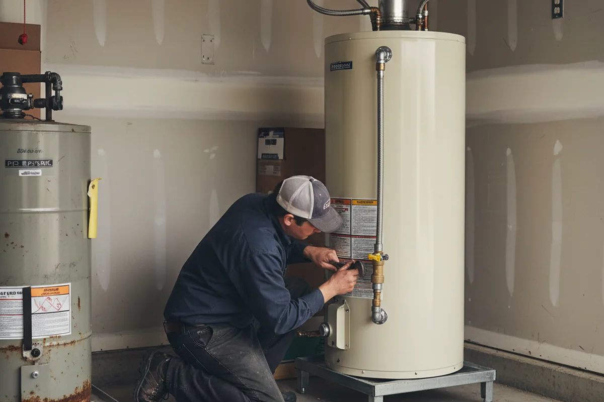 Water heater and shutoff valve replacement in Durham